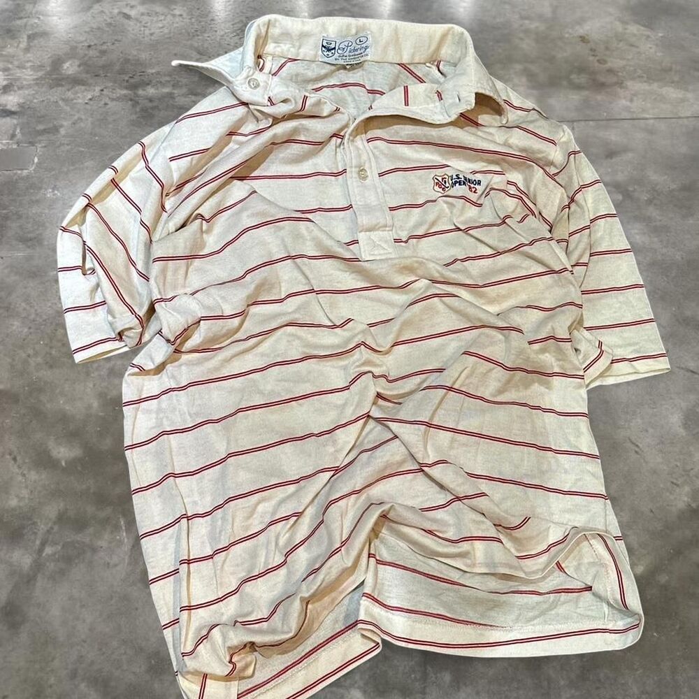 Unbranded Men's Cream and White Polo-shirts